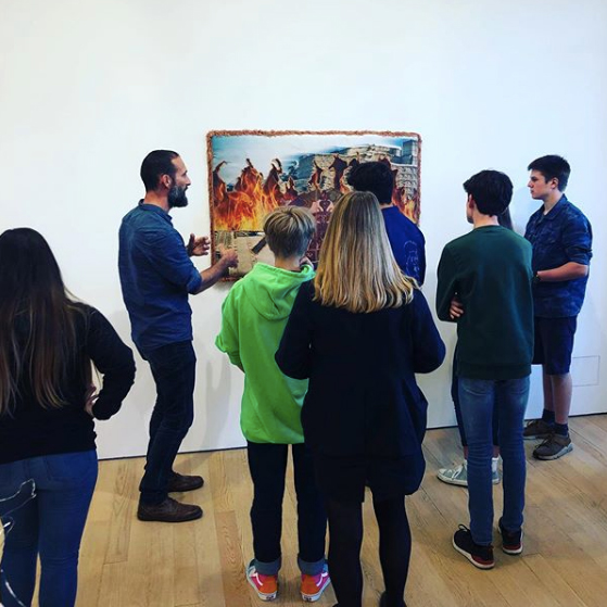 Our gallery curator Matt giving our youth group a tour of the galleries