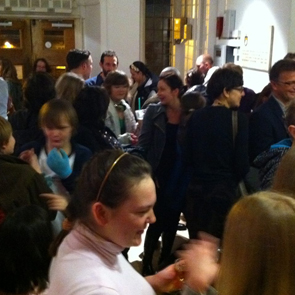 photograph of a busy cafe bar