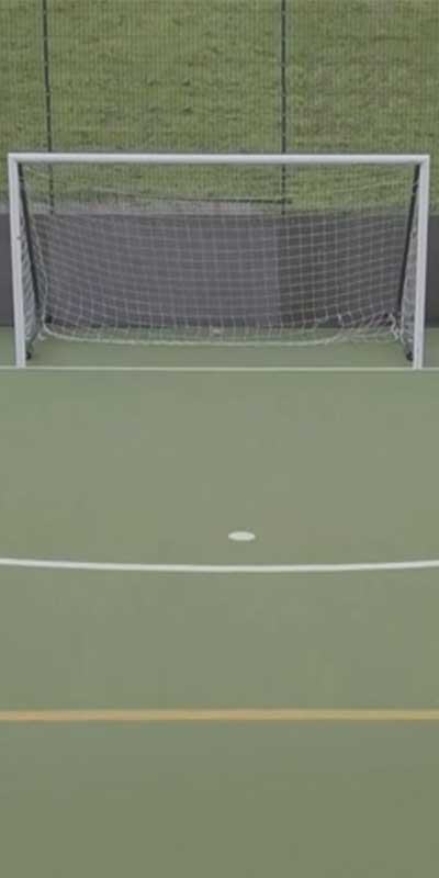 A still from Liam Jolly's 'Amen Brother' which features a football goal.