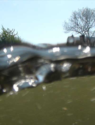 A screenshot from Marcel's project featuring an Exeter landscape and a splash of water.