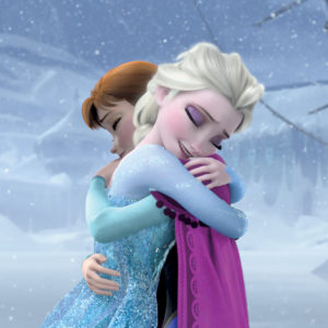 Elas and Anna hugging