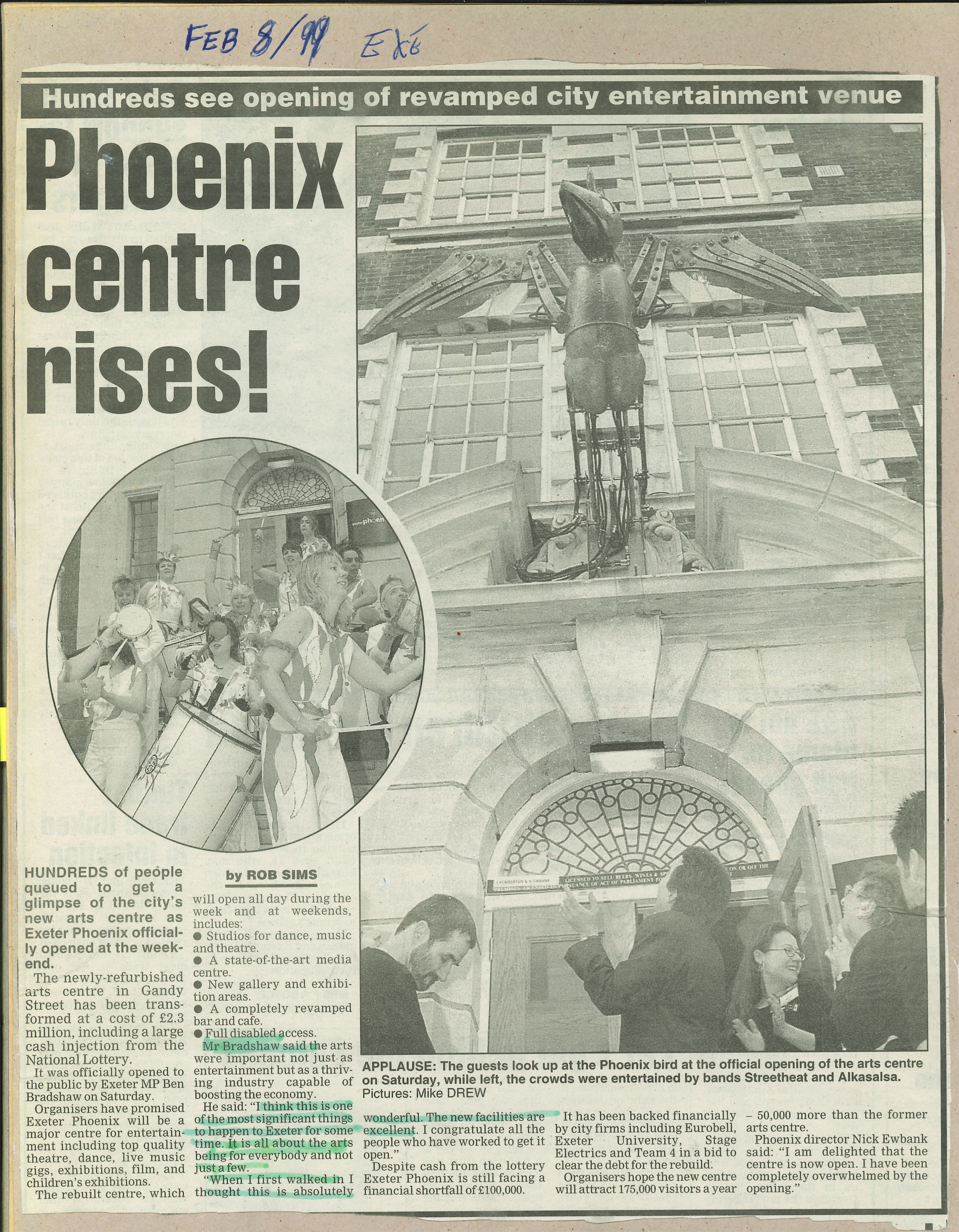 Phoenix Opening - newspaper cutting